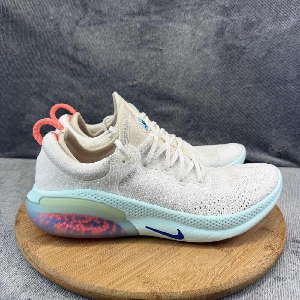 Nike Men's Athletic Shoes White with Light Blue and Coral Accents